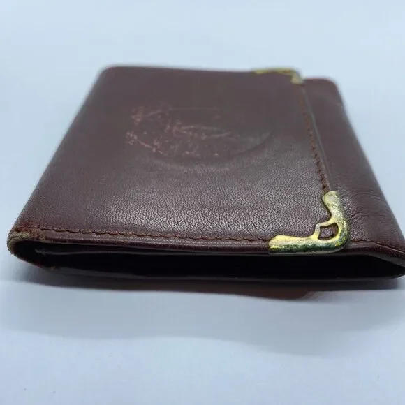 Authentic Cartier Bordeoux Burgandy Small / Mini Coin Pouch / Wallet **WORN**